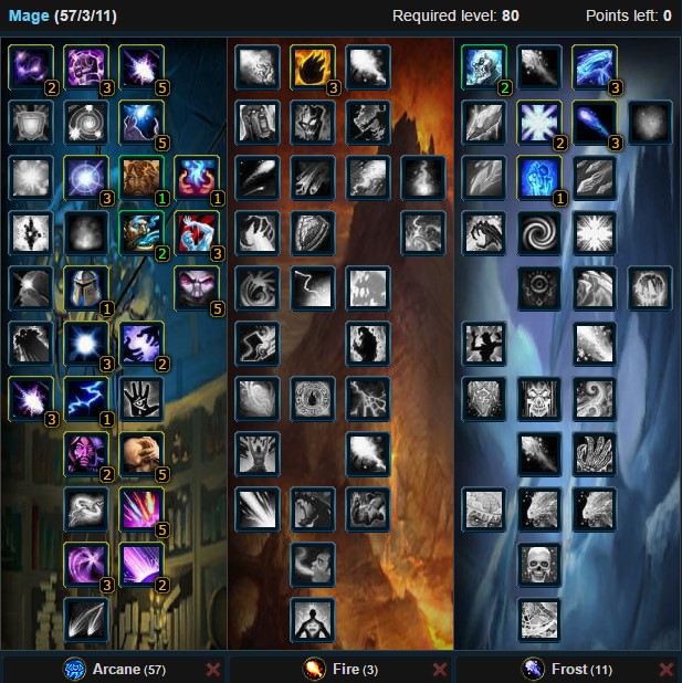 arcane mage talent tree wow wotlk