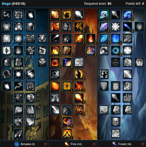 fire mage frostfire talent tree wow wotlk