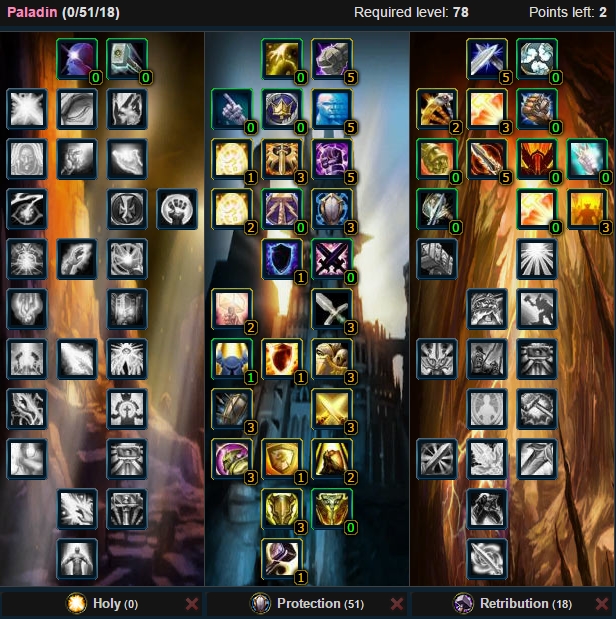 protection paladin talent tree wow wotlk